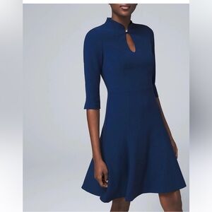 NWT WHBM Navy Blue Fit & Flare Dress